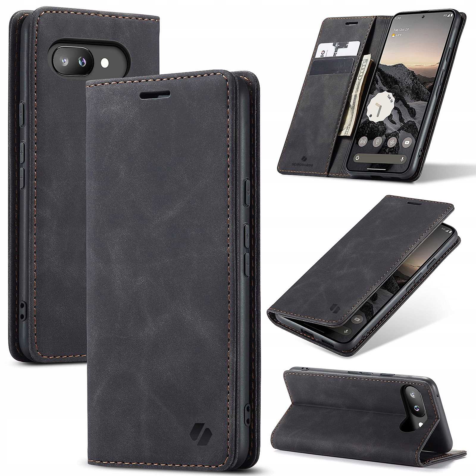 Spacecase Wallet Google Pixel 9A black