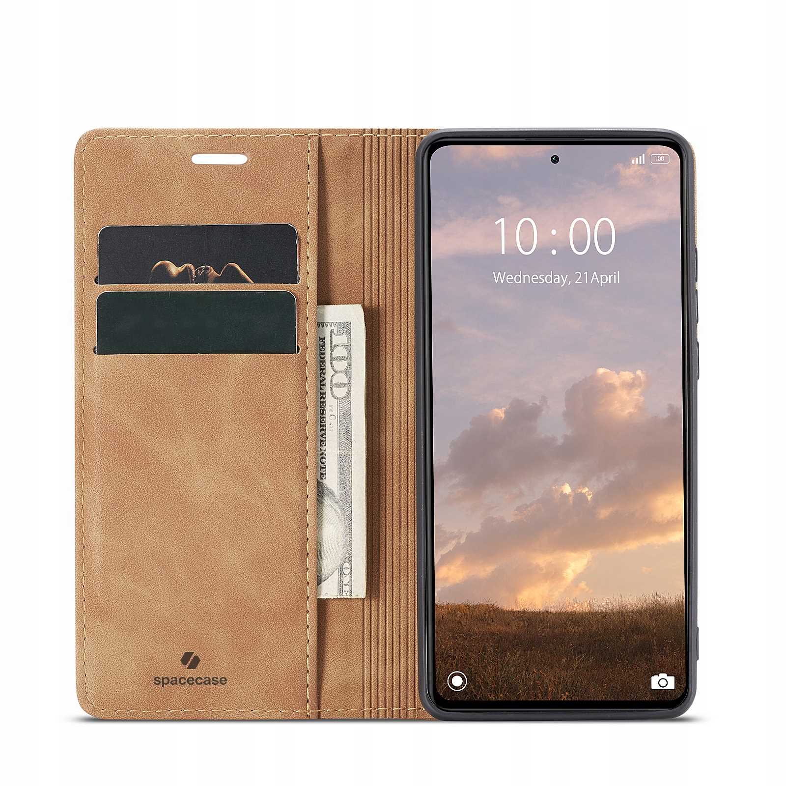 Spacecase Wallet Poco X5 Pro/Note 12 Pro Light Brown