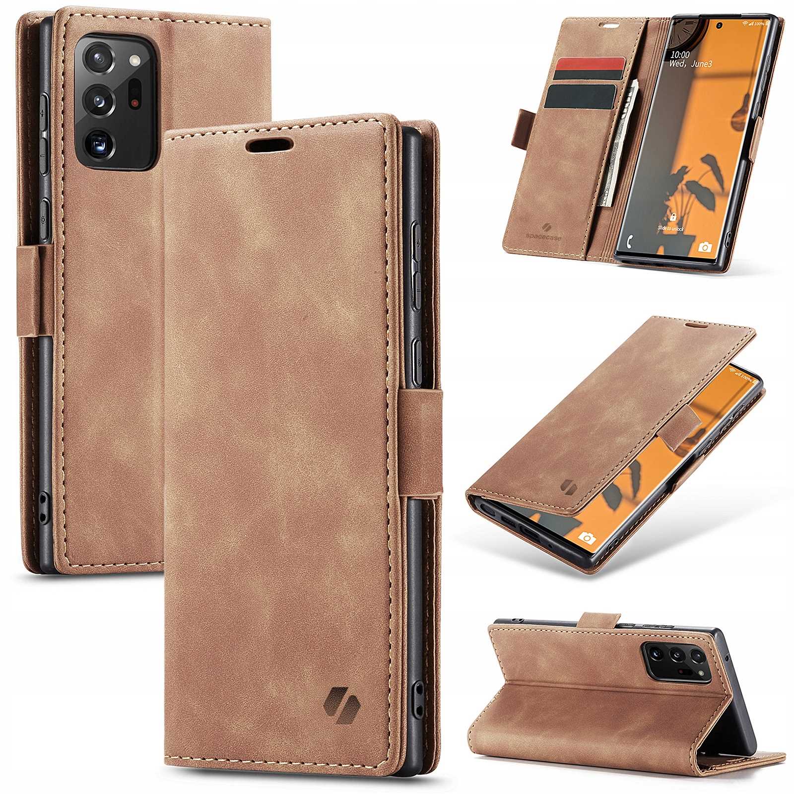 Spacecase Wallet Galaxy Note 20 Ultra Light Brown