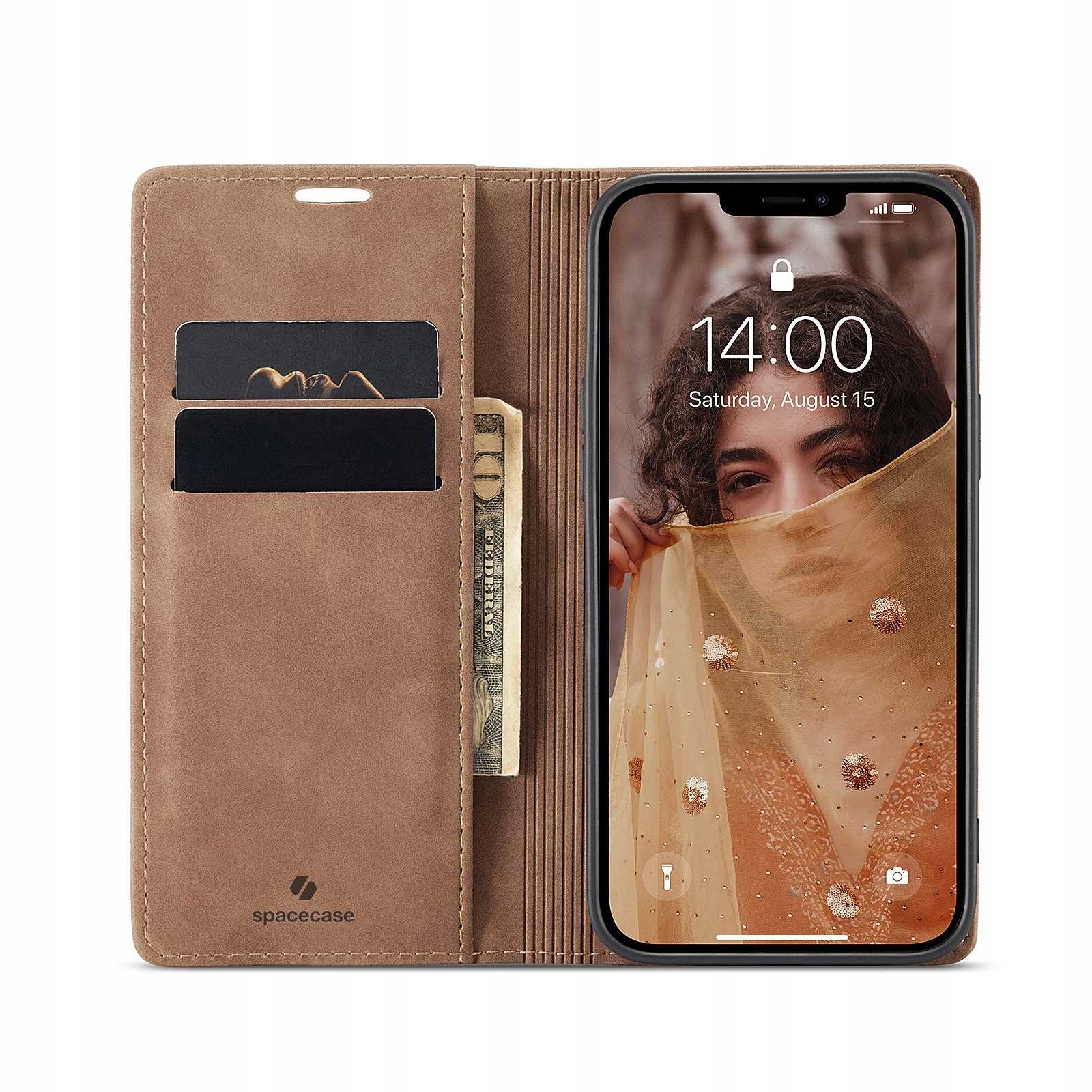 Spacecase Wallet Iphone 13 Light Brown