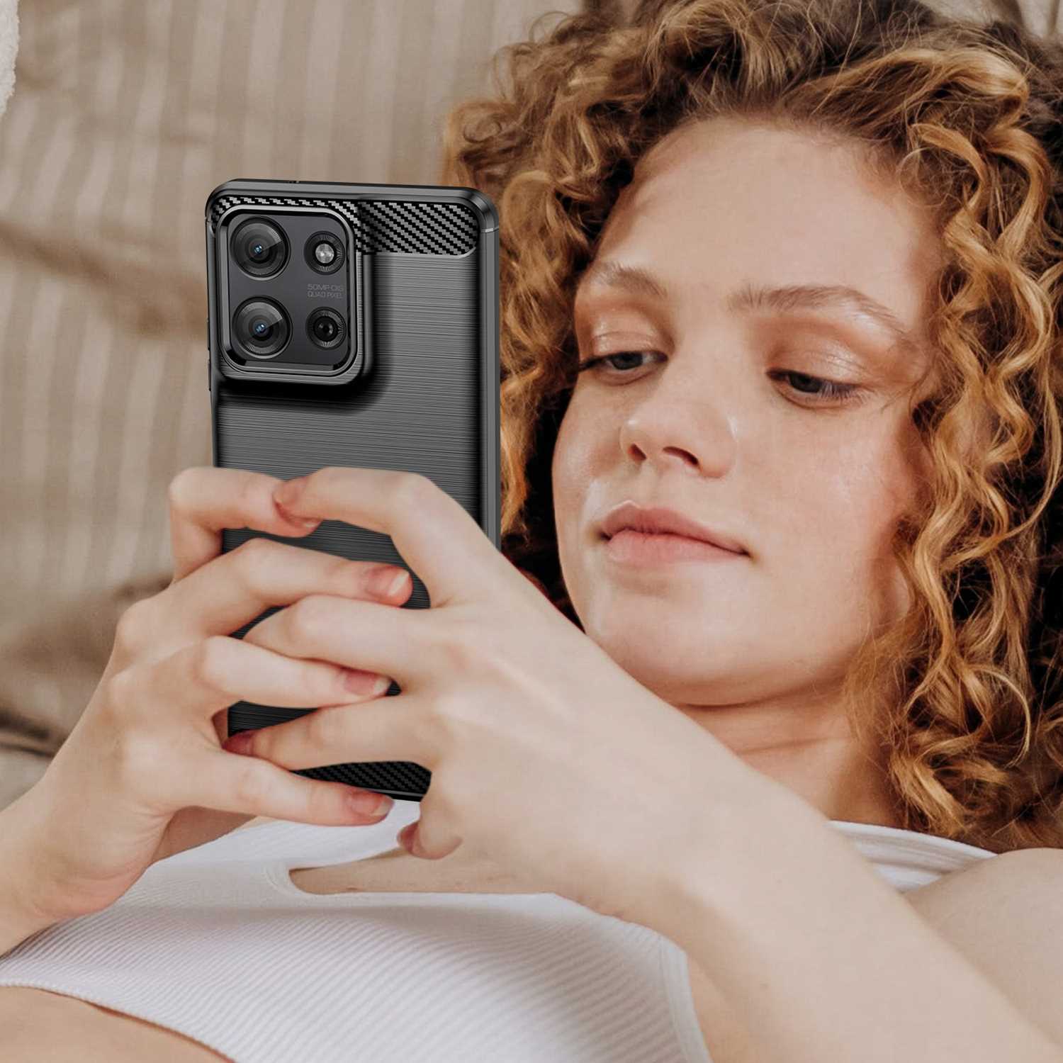 Spacecase Carbon Motorola G75 black