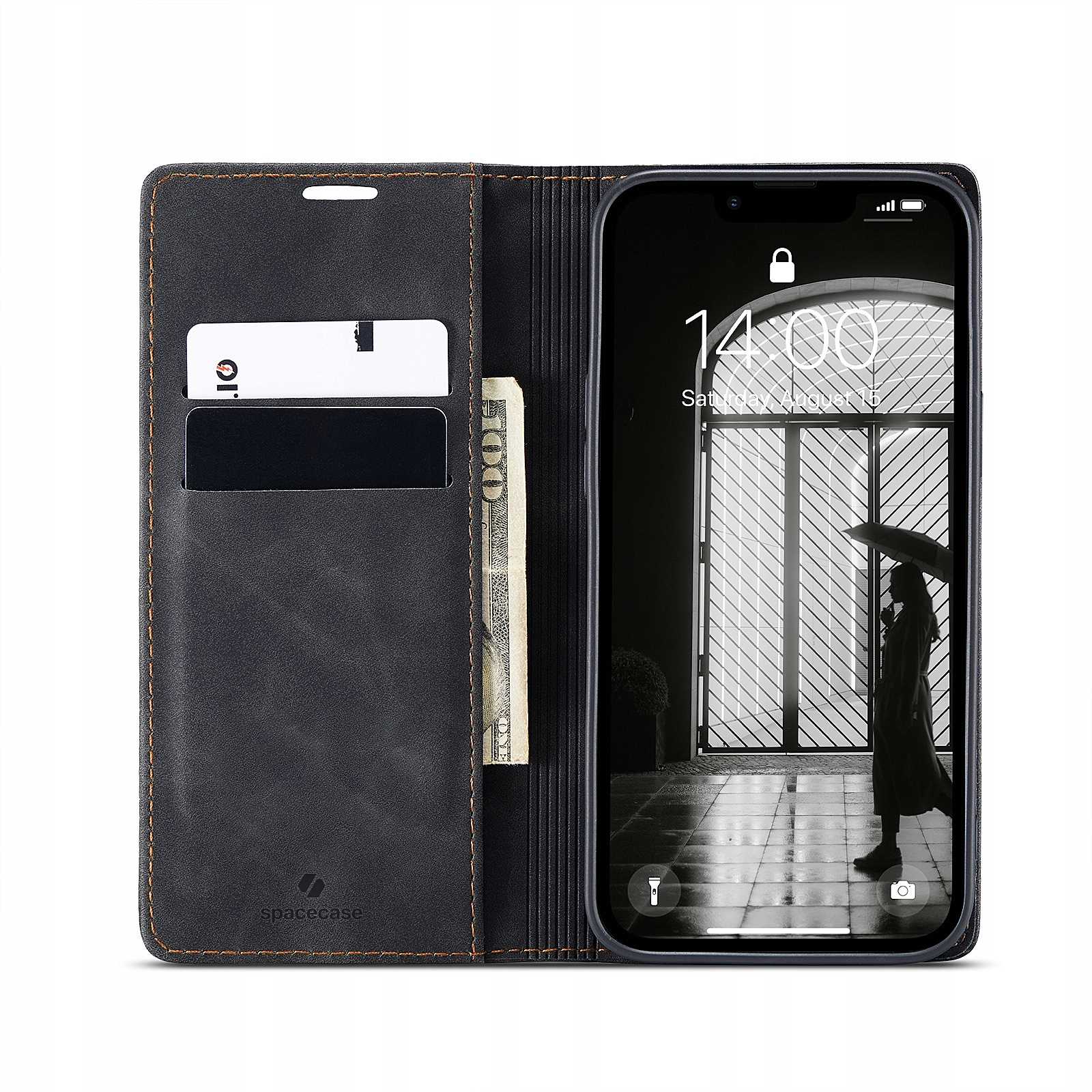 Spacecase Wallet iPhone 16E black