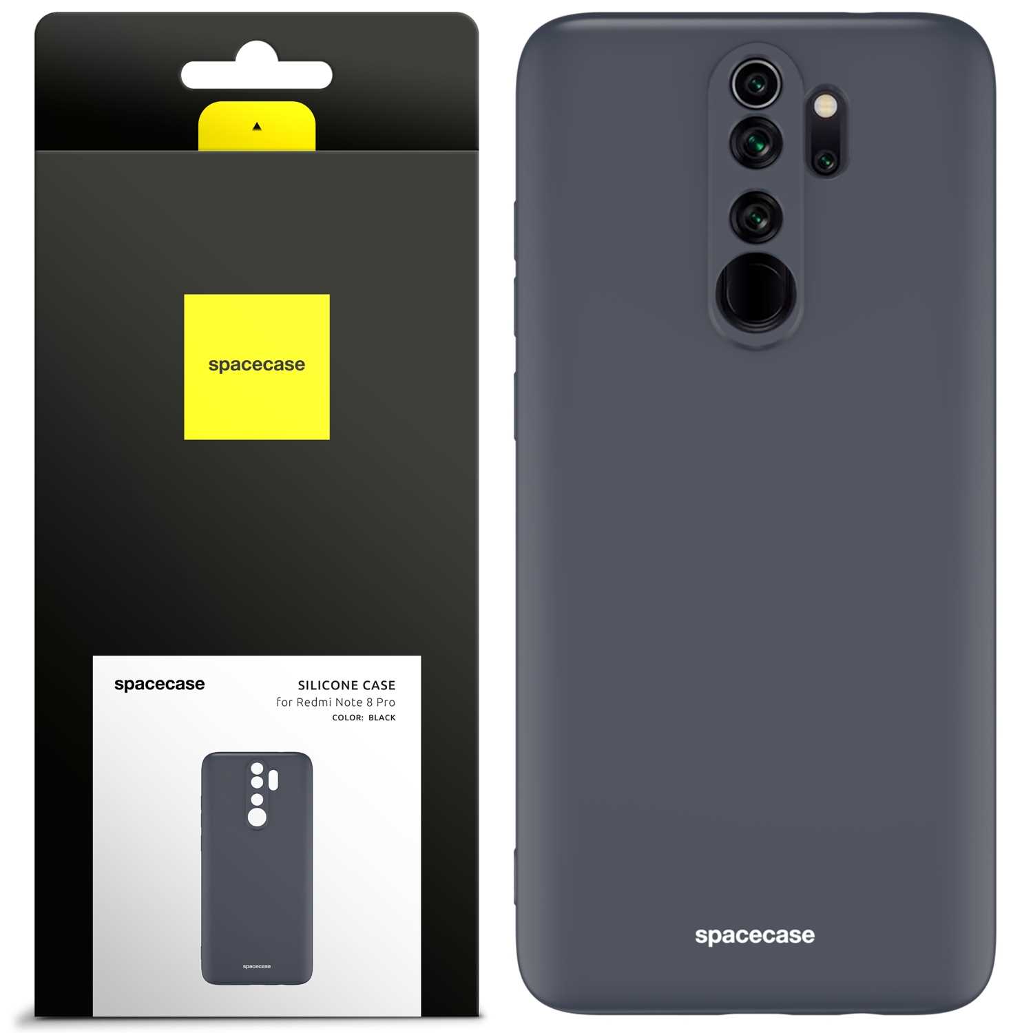 Spacecase Silicone Case Redmi Note 8 Pro Black