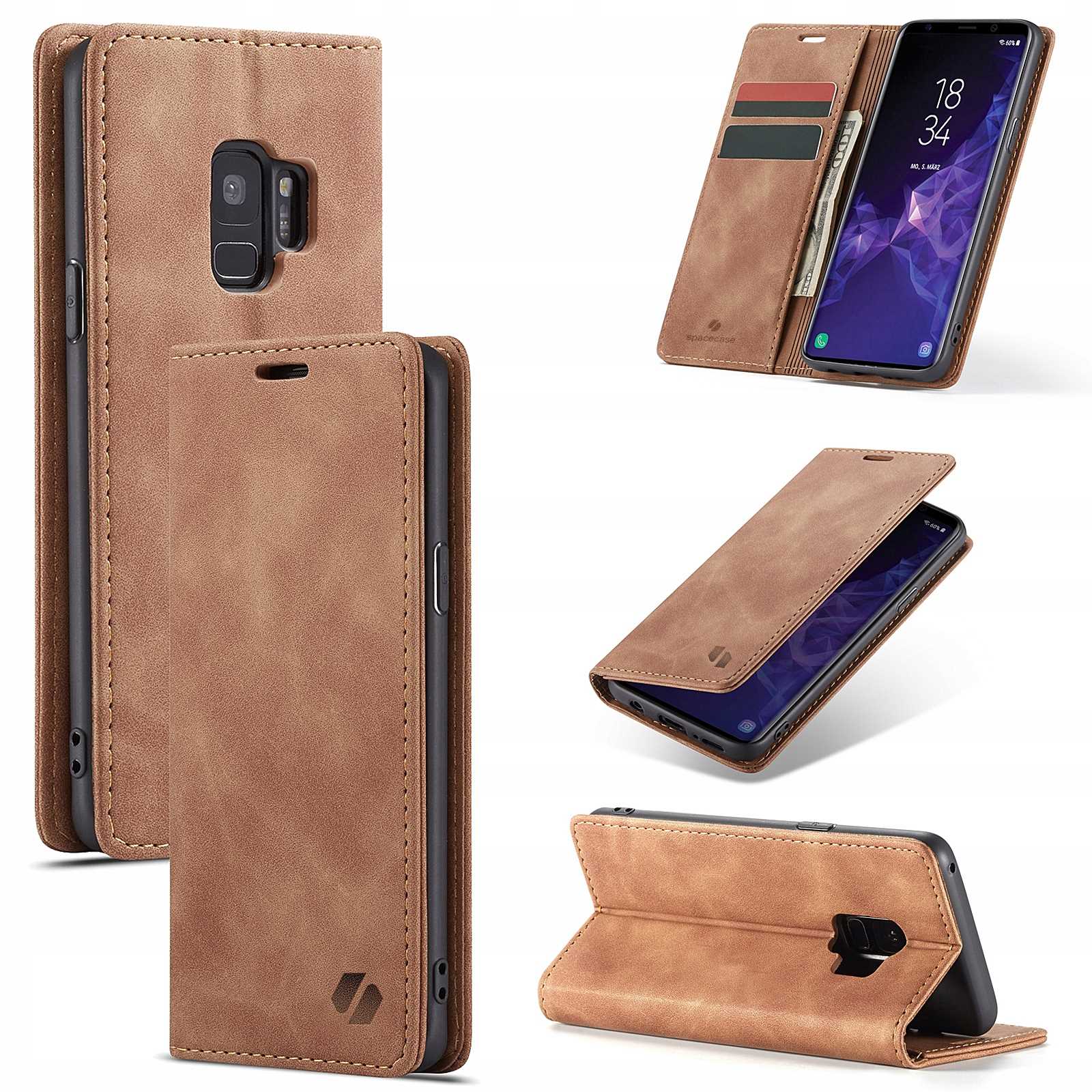 Spacecase Wallet Galaxy S9 light brown