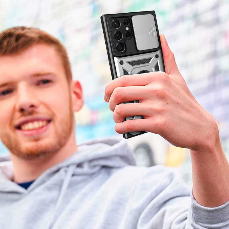 Spacecase Camring Galaxy S22 Ultra Silver