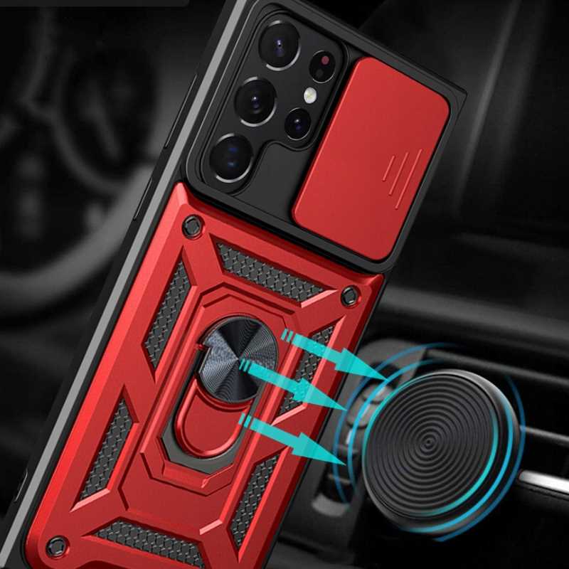 Spacecase Camring Galaxy S22 Ultra red