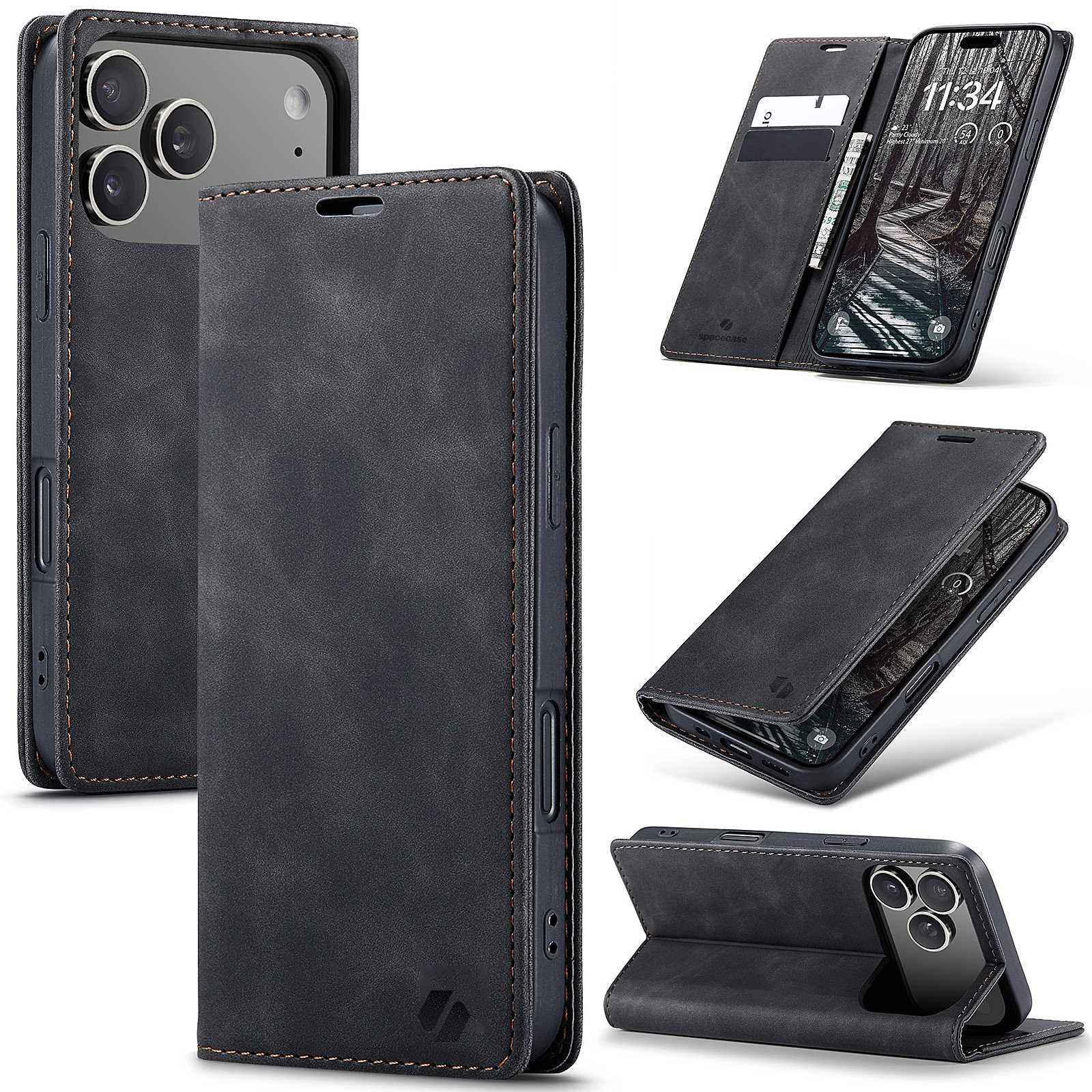 Spacecase Wallet iPhone 17 Pro Max black
