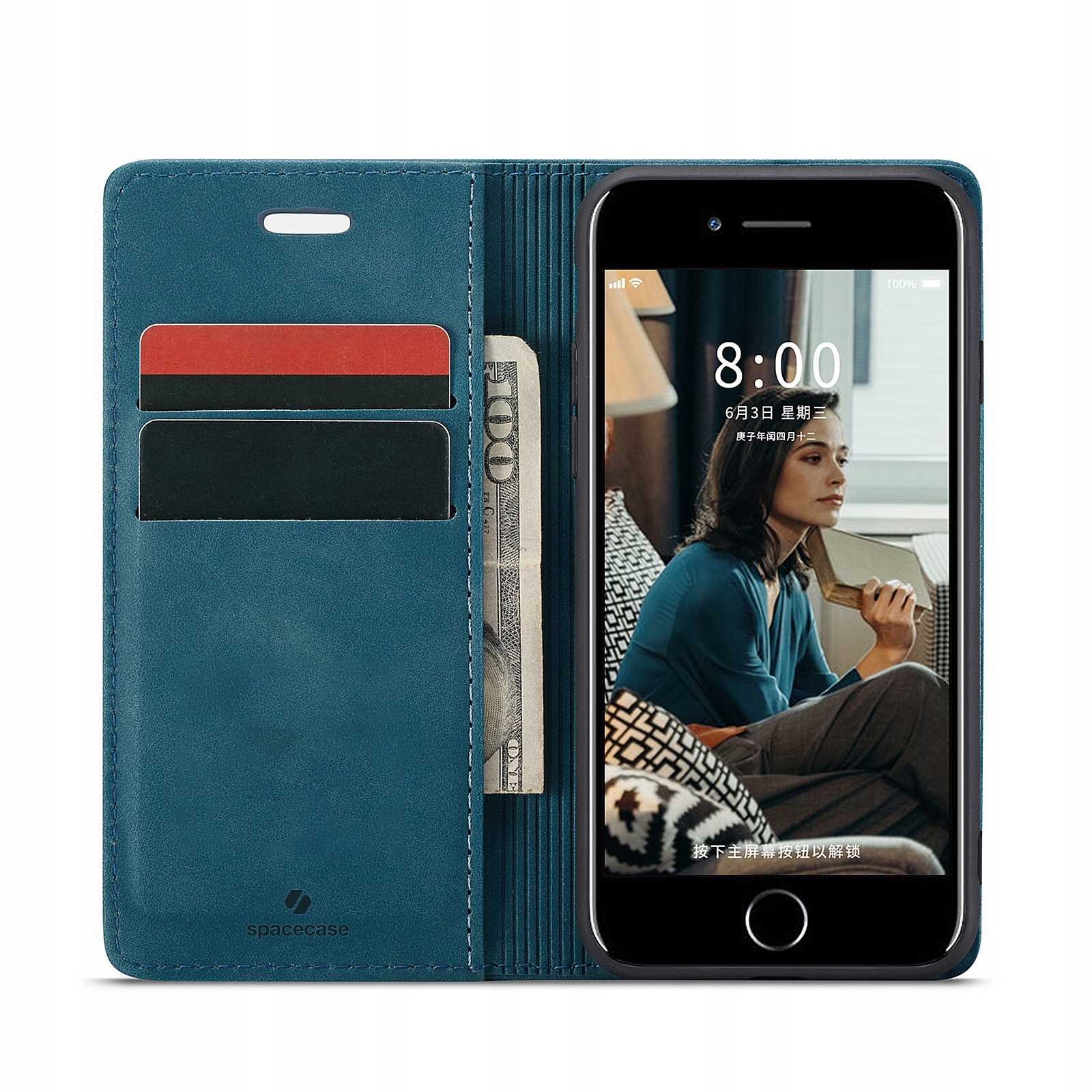 Spacecase Wallet iPhone 7/8/SE 2020 blue
