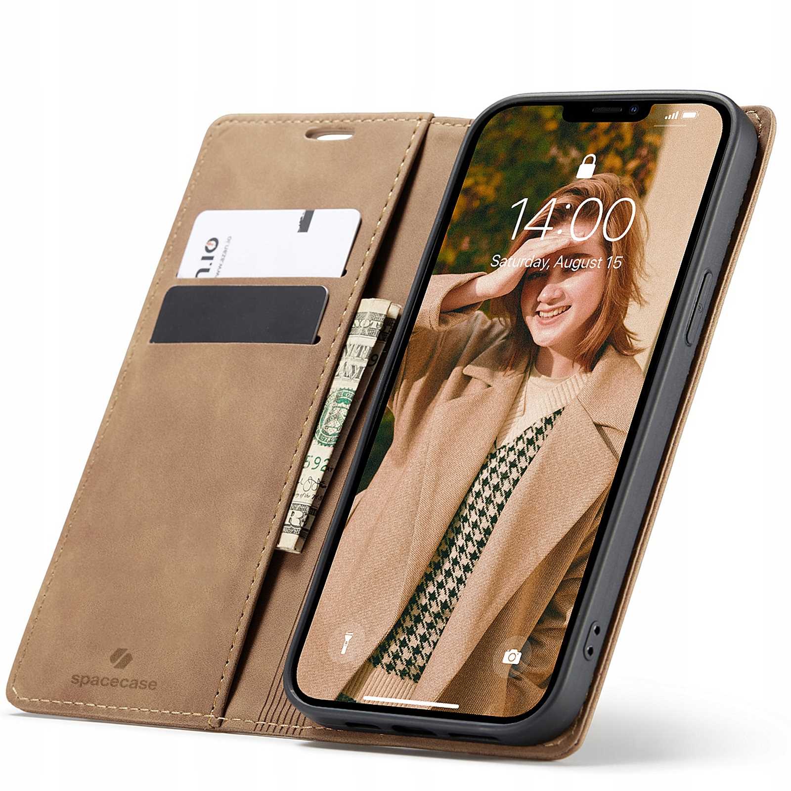 Spacecase Wallet Iphone 13 Pro Light Brown