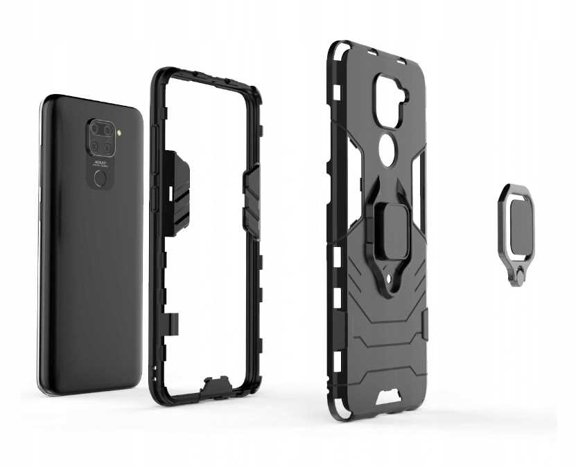 Spacecase X-Ring Redmi Note 9 czarny