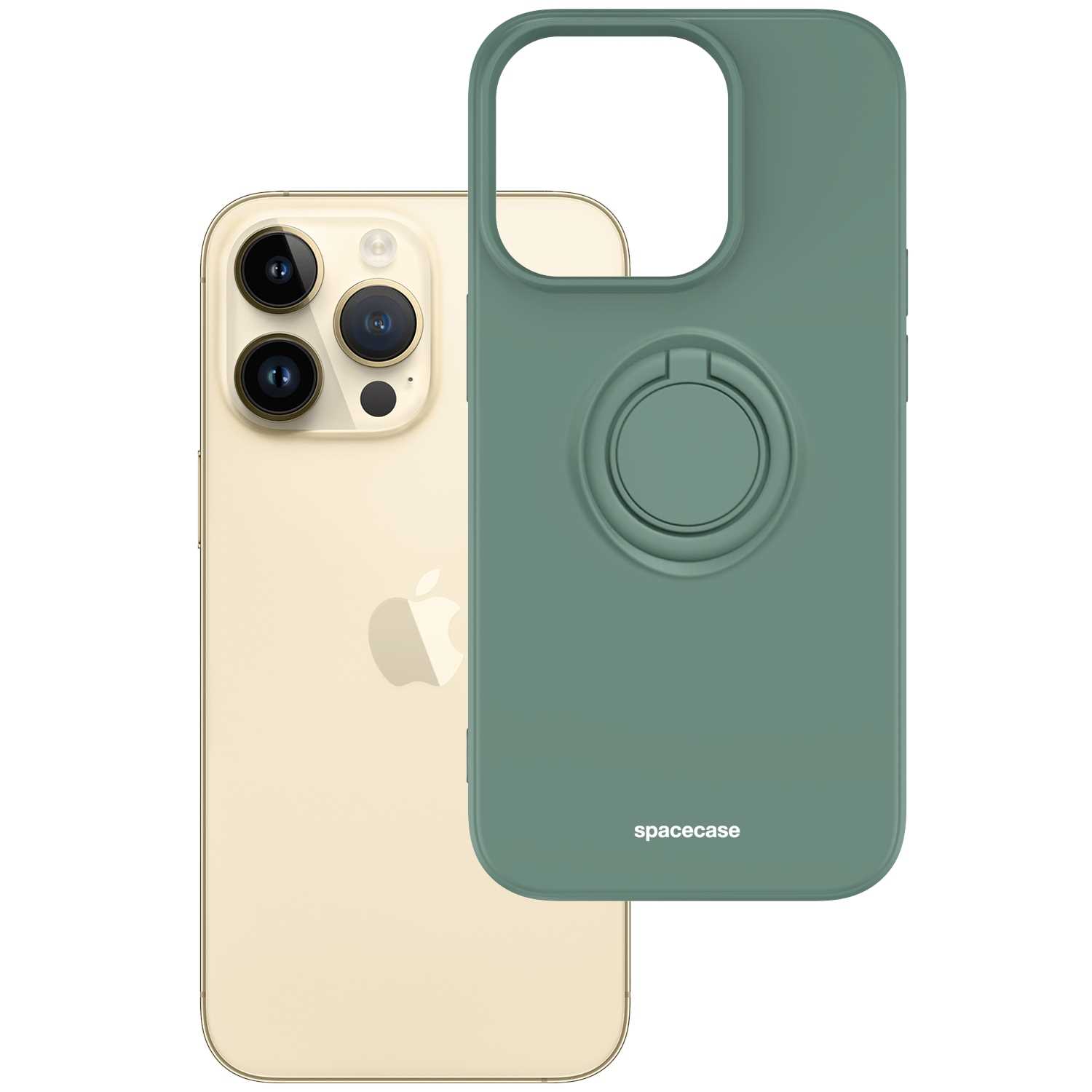 Spacecase Silicone Ring iPhone 14 Pro dark green