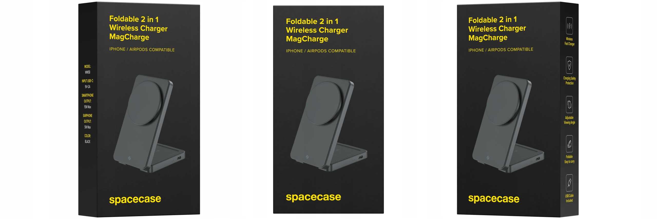 Spacecase Wireless Charger 2In1 Magcharge Wm5B Black