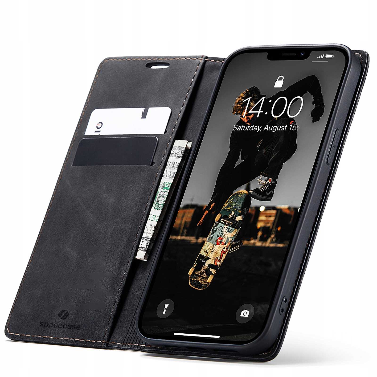 Spacecase Wallet Iphone 13 Pro Black