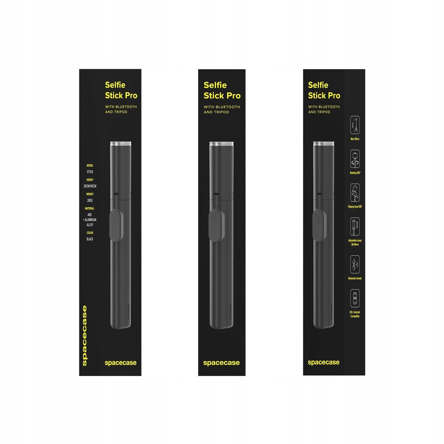 Spacecase Selfie Stick Pro ST11-B black