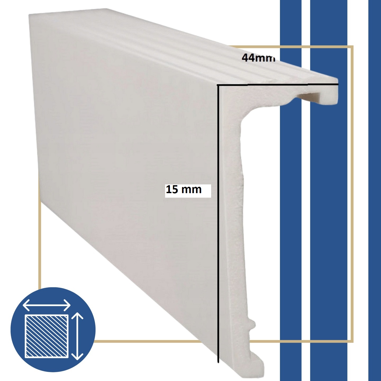 Wymiary maskownicy karnisza 15 cm