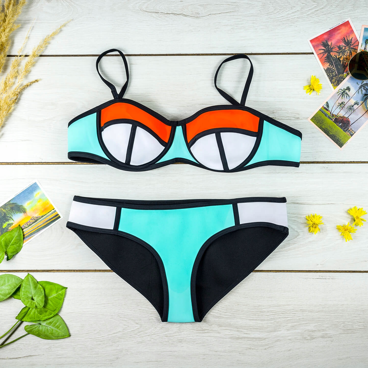 Strój kąpielowy dwuczęściowy M bikini kostium damski push up modelujący