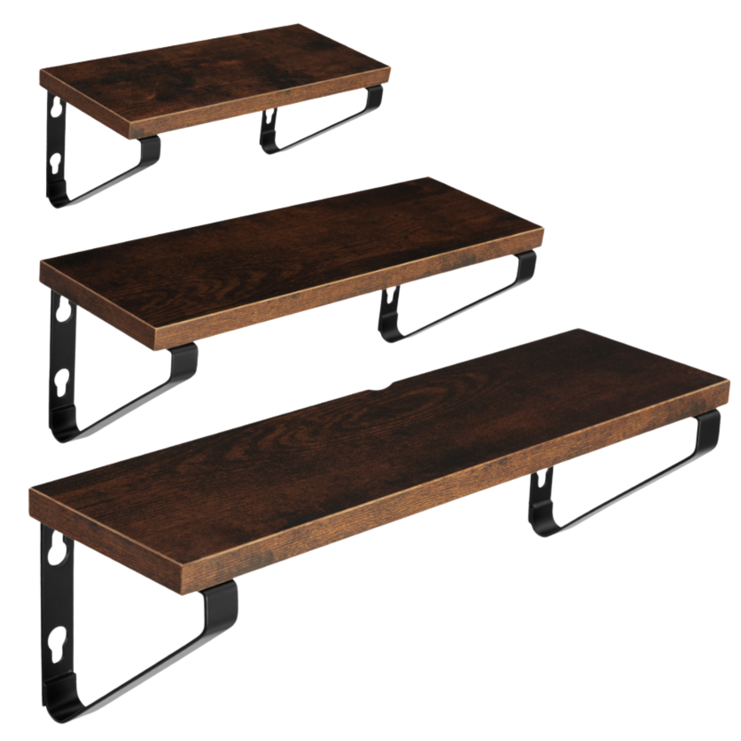 ZESTAW PÓŁEK ŚCIENNYCH WISZĄCYCH RUSTIC LOFT STYL INDUSTRIALNY 3 SZTUKI