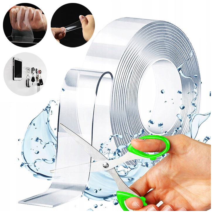 BARDZO MOCNA TAŚMA DWUSTRONNA PRZEZROCZYSTA 5M