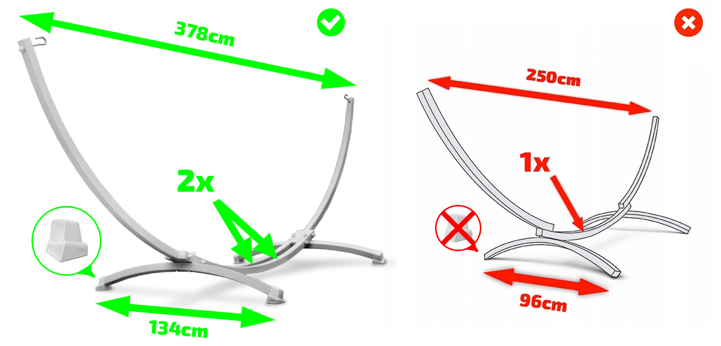 Stelaż na hamak biały 2w1 + hamak + krzesło brazylijskie