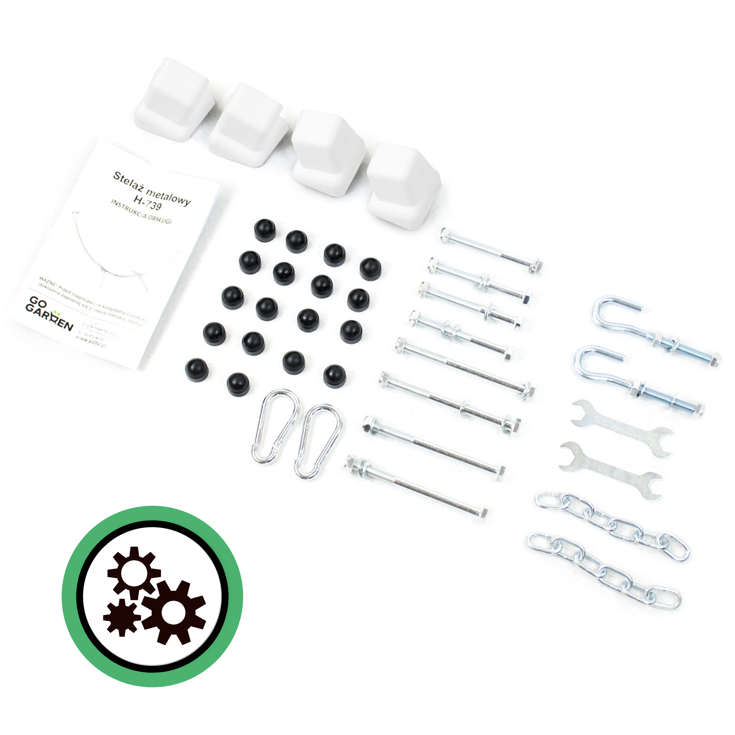 Stelaż na hamak biały 2w1 + hamak + krzesło brazylijskie