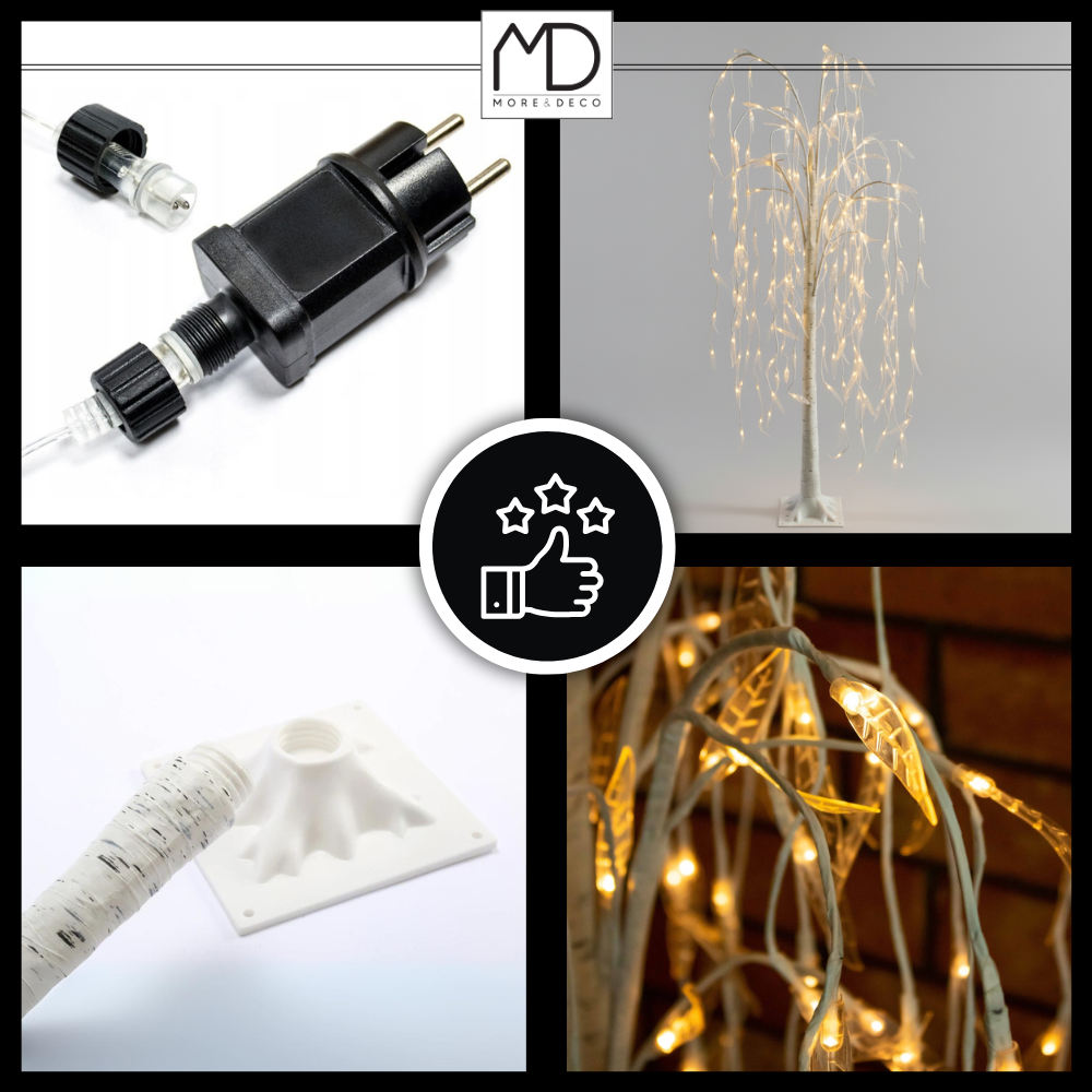 Drzewko świąteczne 140 LED - świecąca wierzba 120 cm ciepła biała