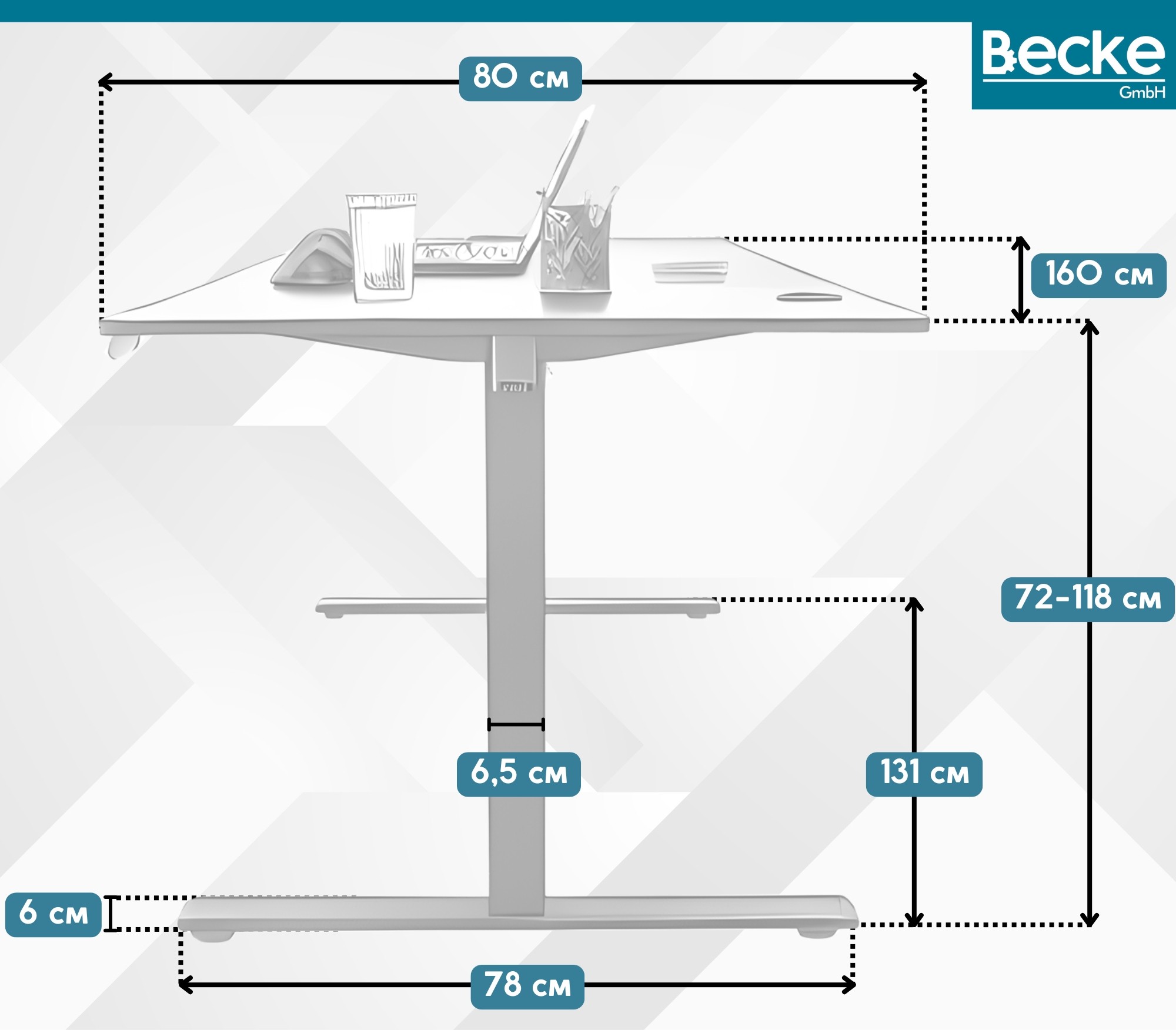 Biurko elektryczne automatyczne regulowane do pracy na stojąco 160x80 białe