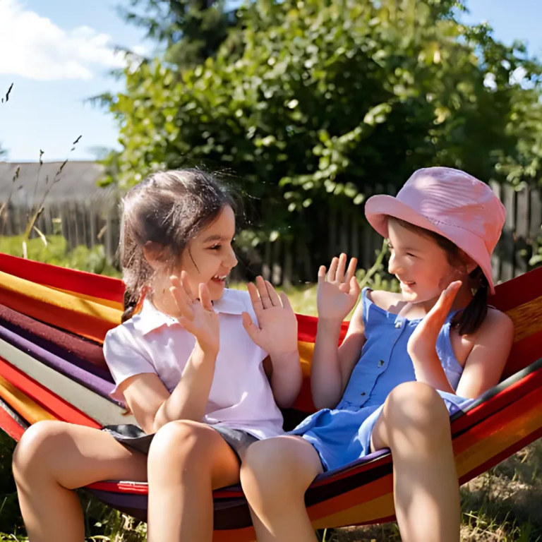 Stelaż na hamak biały 2w1 + hamak + krzesło brazylijskie
