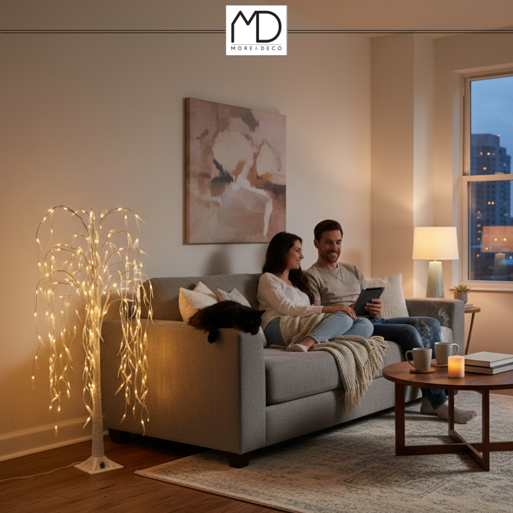 Drzewko świąteczne 140 LED - świecąca wierzba 120 cm ciepła biała