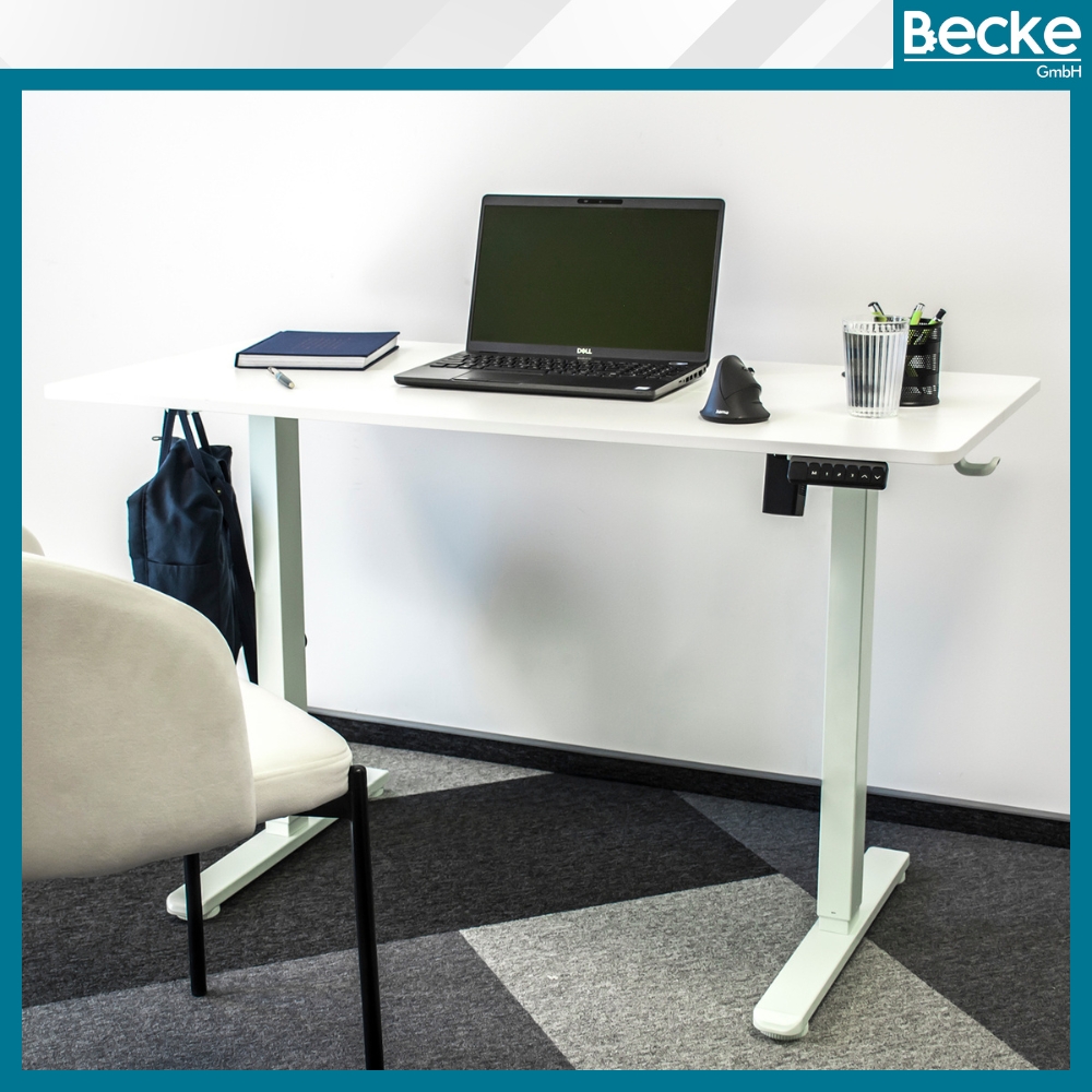Biurko elektryczne automatyczne regulowane do pracy na stojąco 160x80 białe