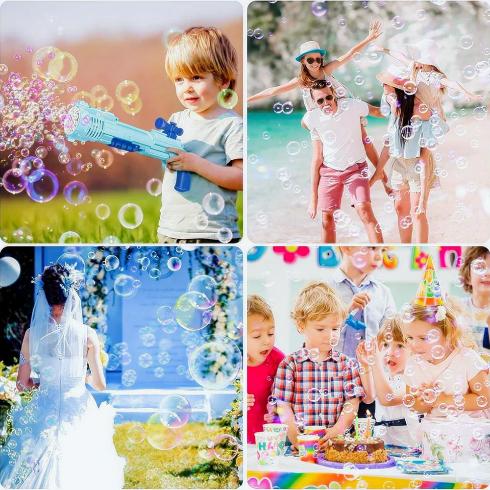 Automatyczny pistolet do robienia baniek mydlanych maszynka zestaw 2 x płyn