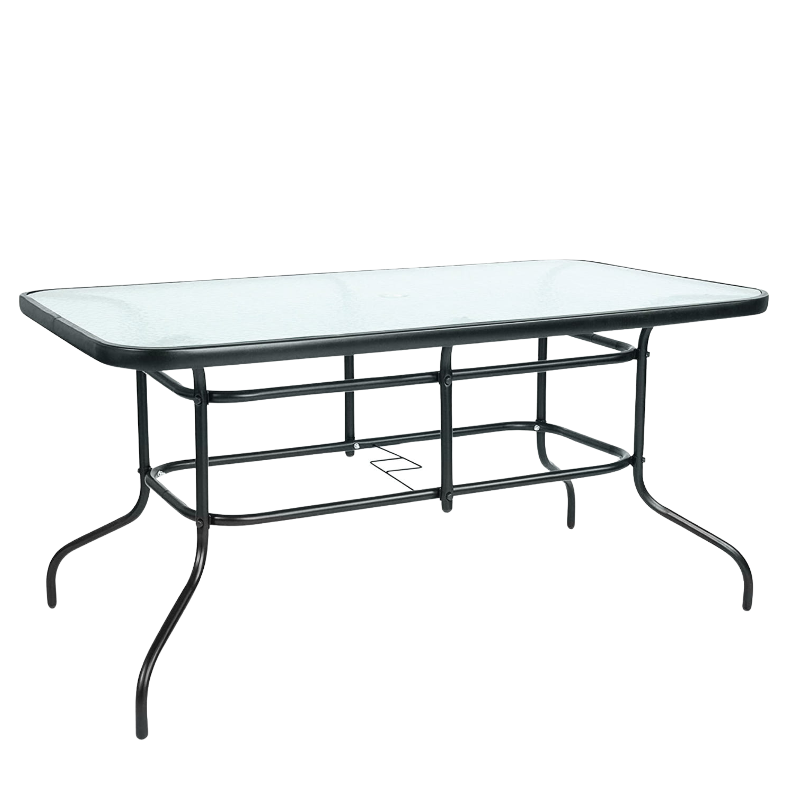 Stół ogrodowy szklany metalowy duży 140x80 cm
