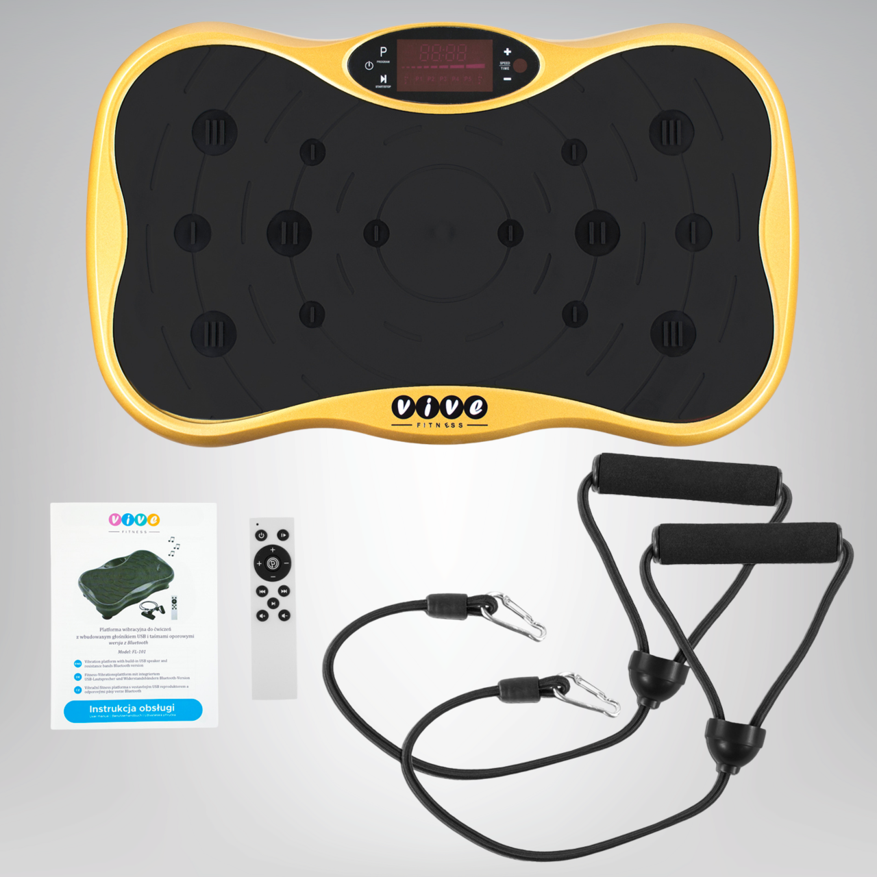 Platforma wibracyjna z głośnikiem bluetooth Vive Fitness