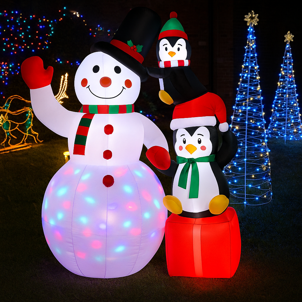 Bałwan dmuchany świecący oświetlenie świąteczne zewnętrzne dekoracja ogrodu