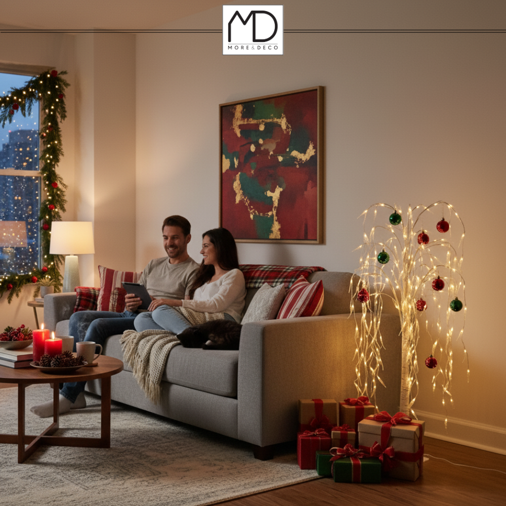 Drzewko świąteczne 140 LED - świecąca wierzba 120 cm ciepła biała