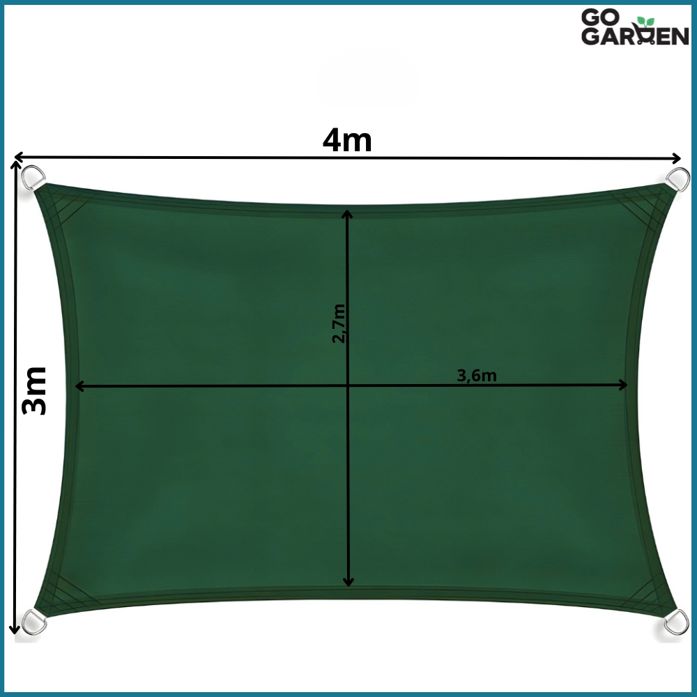 Markiza żagiel osłona przeciwsłoneczna UV ogrodowa taras słońce zielony 4x3