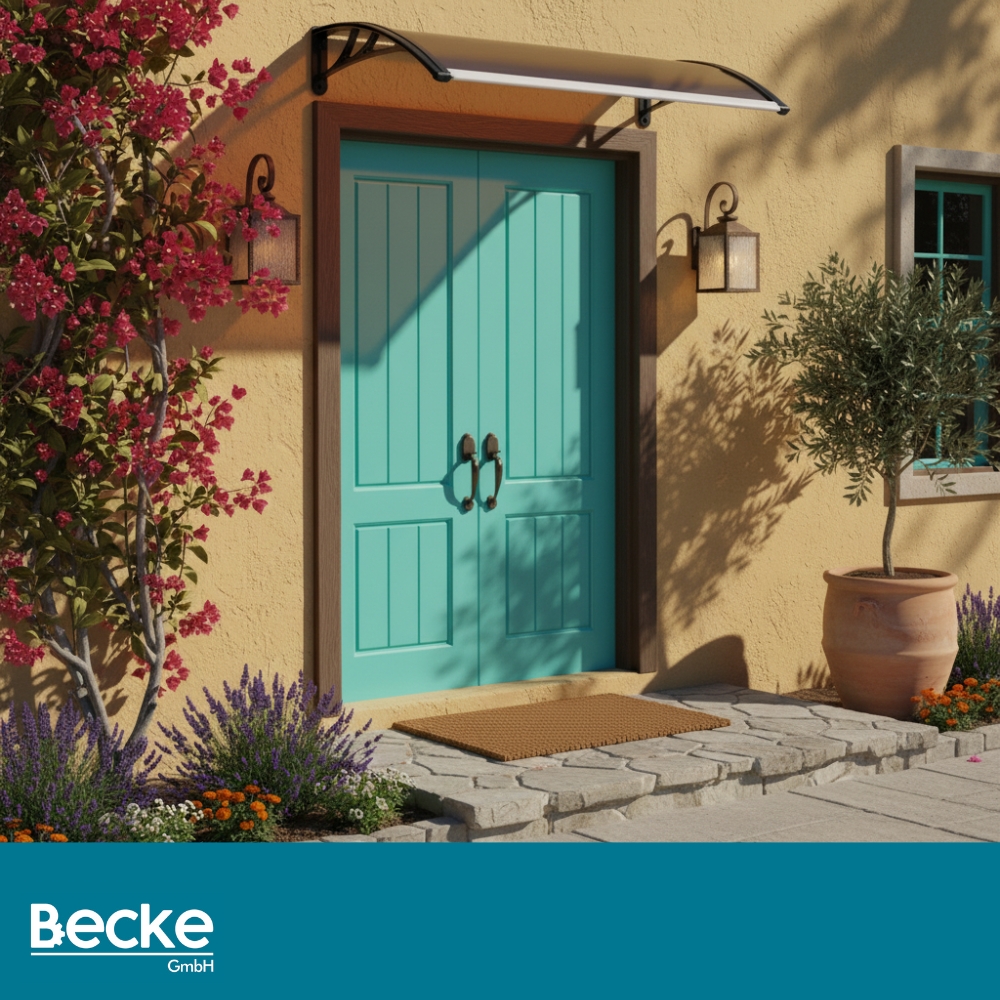 Daszek nad drzwi zadaszenie 100 x 60 cm brązowy