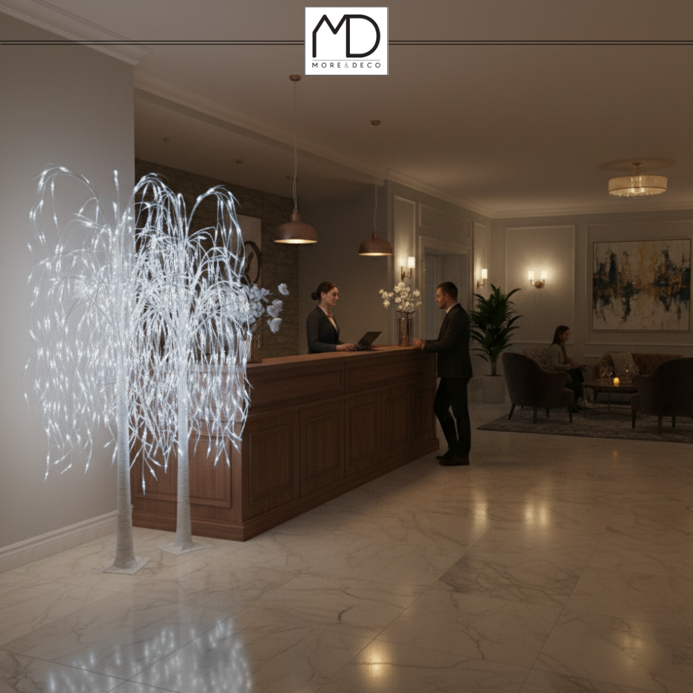 Drzewko świąteczne 140 LED - świecąca wierzba 120 cm zimna biała