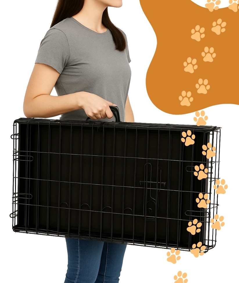 Klatka dla psa 77x57x48cm L kojec transporter dla średnich ras do 18 kg