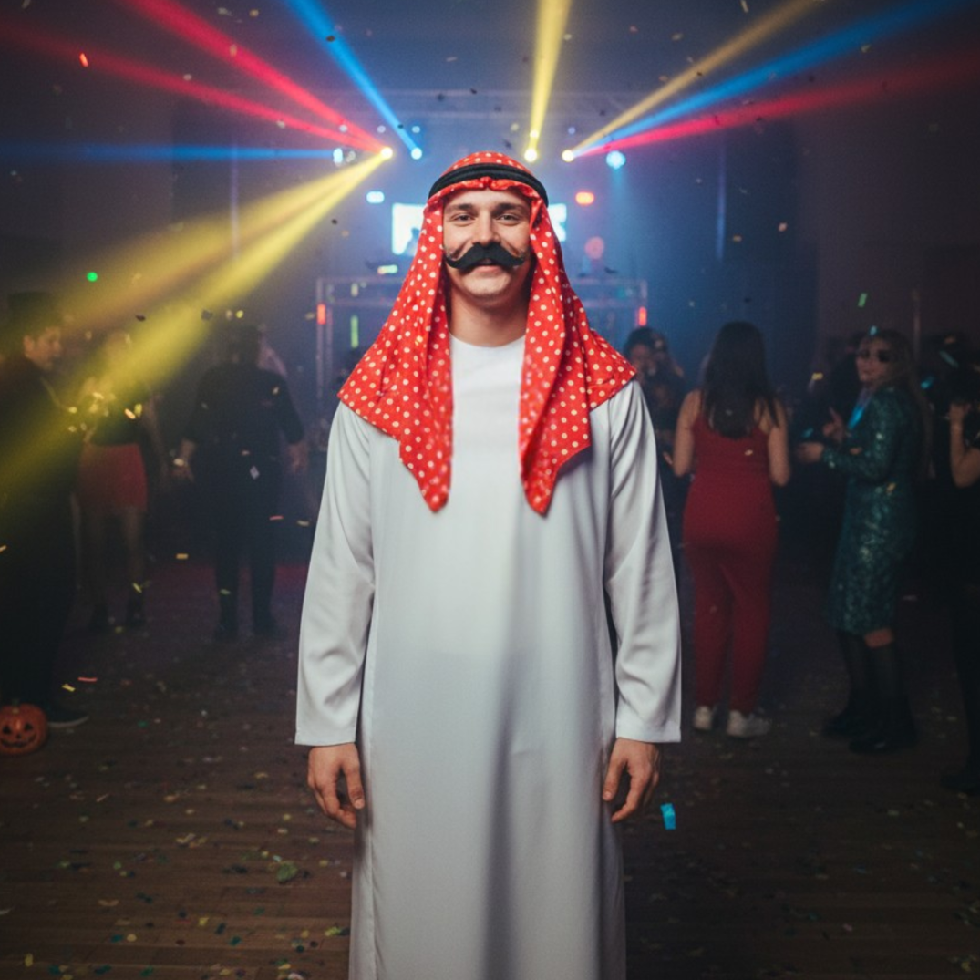 Strój arabski przebranie szejka z turbanem