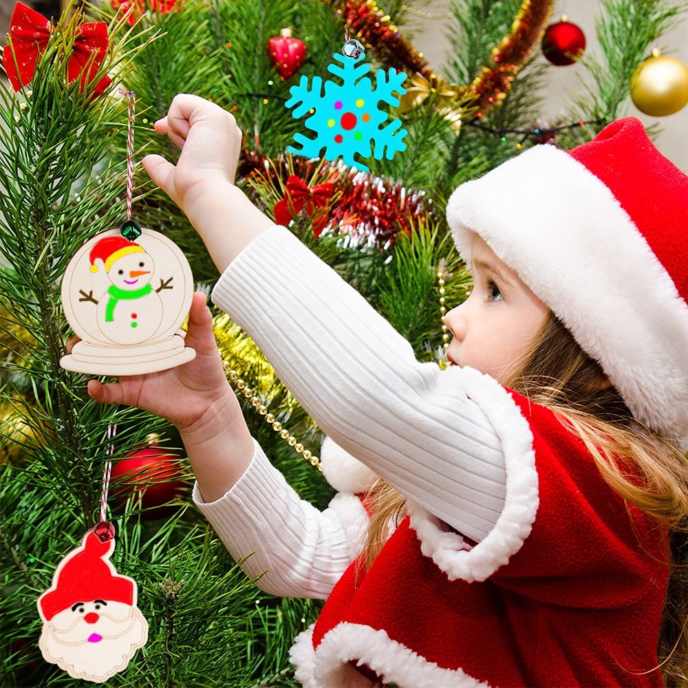 ozdoby choinkowe drewniane dekoracje zawieszki diy 40szt