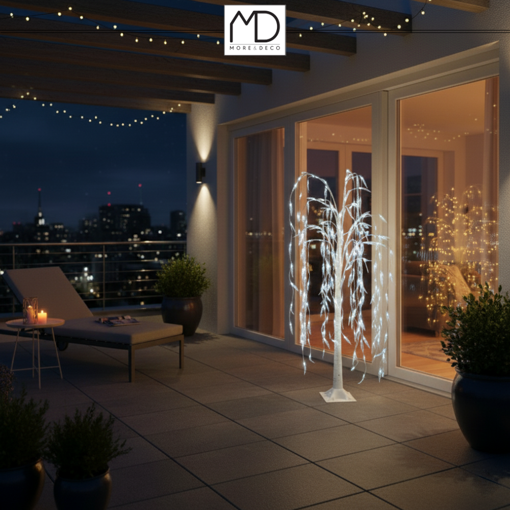 Drzewko świąteczne 140 LED - świecąca wierzba 120 cm zimna biała