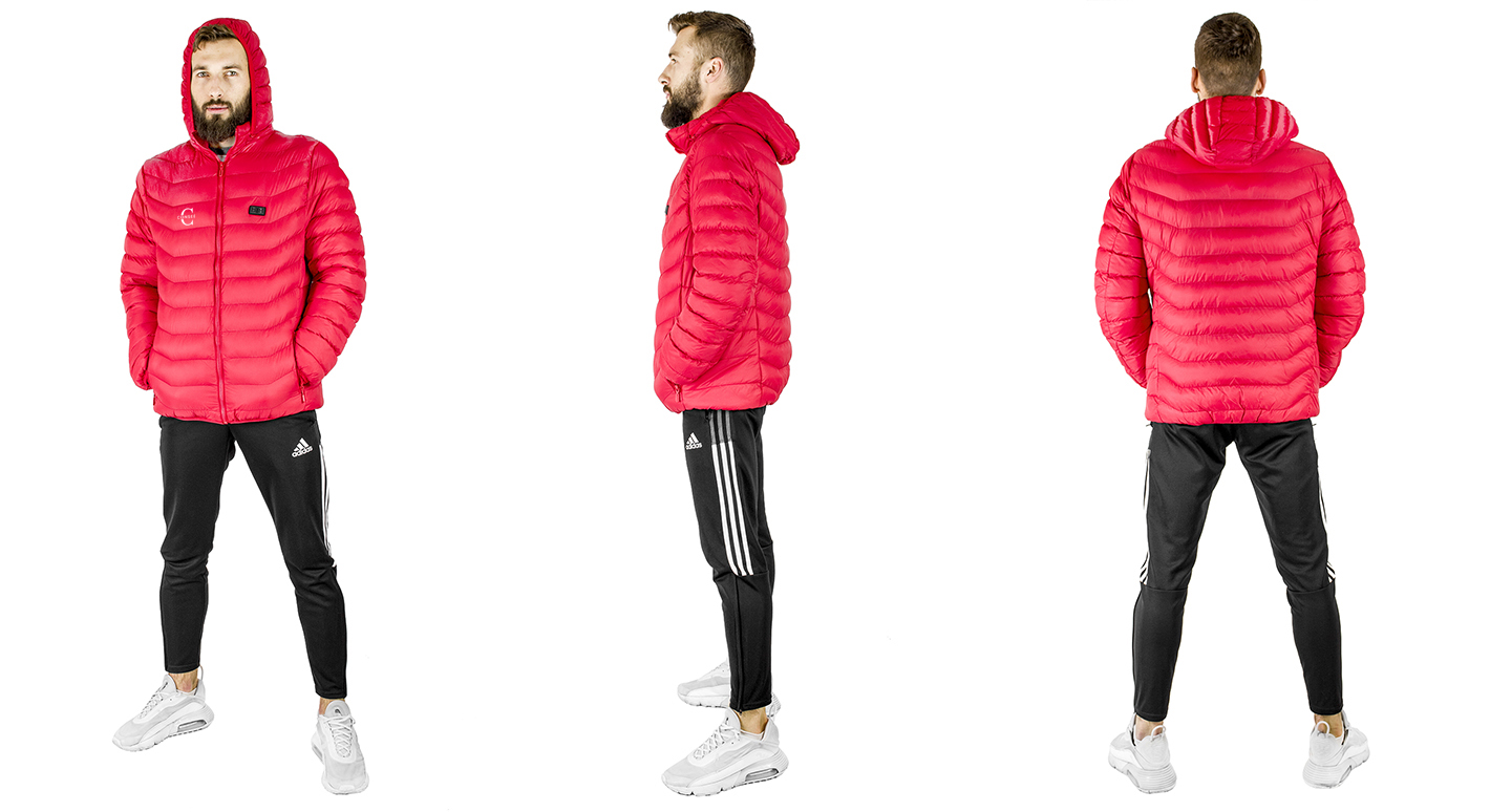 Kurtka podgrzewana czerwona rozmiar L