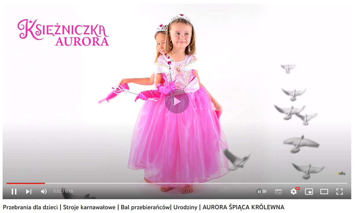 Przebranie Aurora rozmiary Przebranie Aurora rozmiar 130