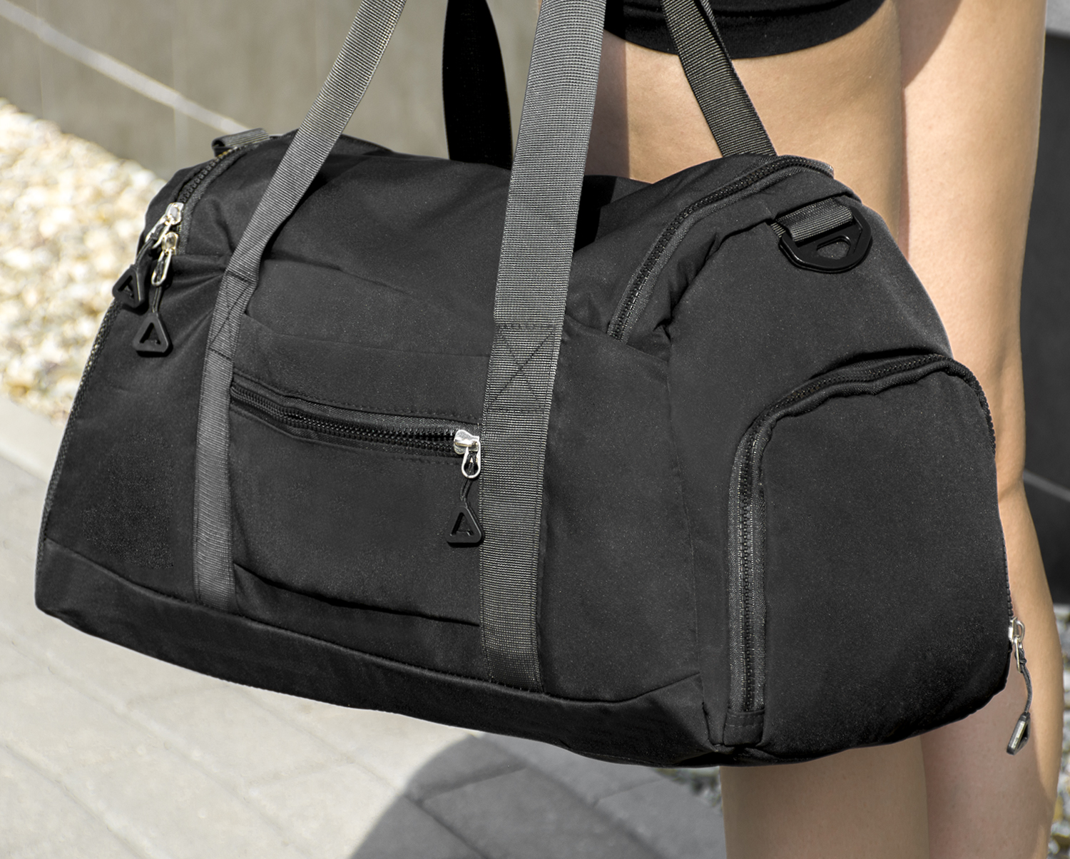 torba podróżna bagaż podręczny fitness siłowniana czarna 30 l