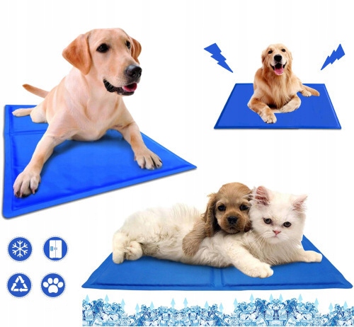Mata chłodząca dla psa kota zwierząt składana żelowa xxl 50x90 cm duża lato