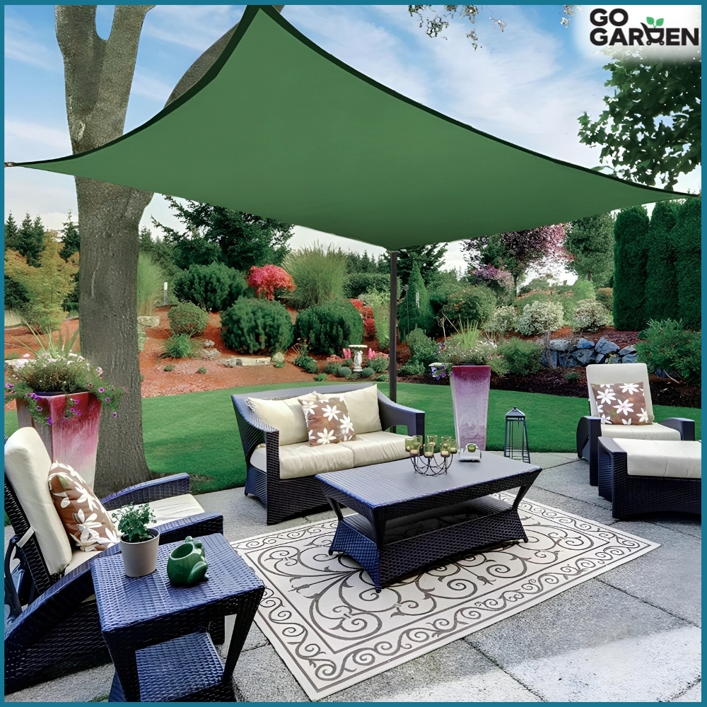 Markiza żagiel osłona przeciwsłoneczna UV ogrodowa taras słońce zielony 4x3