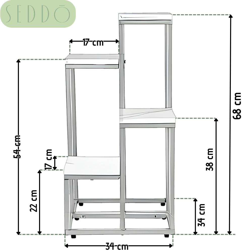 Kwietnik na rośliny 4 poziomy loftowy 68 cm Harmony