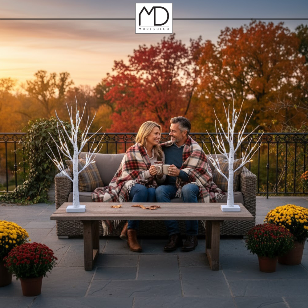 Drzewko świąteczne brzoza LED dekoracja Boże Narodzenie 60 cm 26 LED zimna