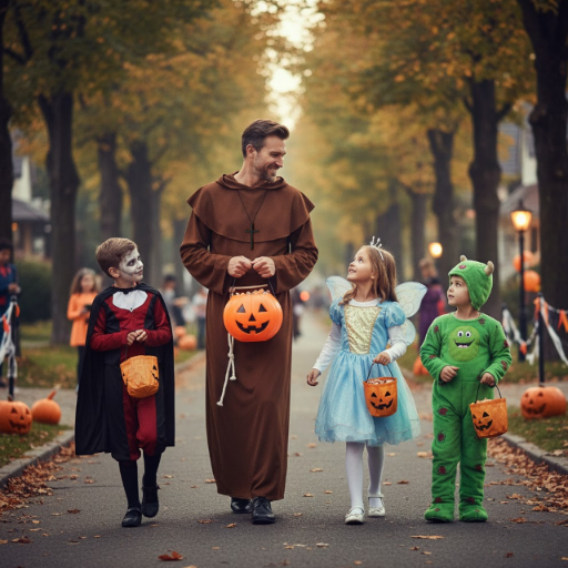 Przebranie halloween dla dorosłych mnich