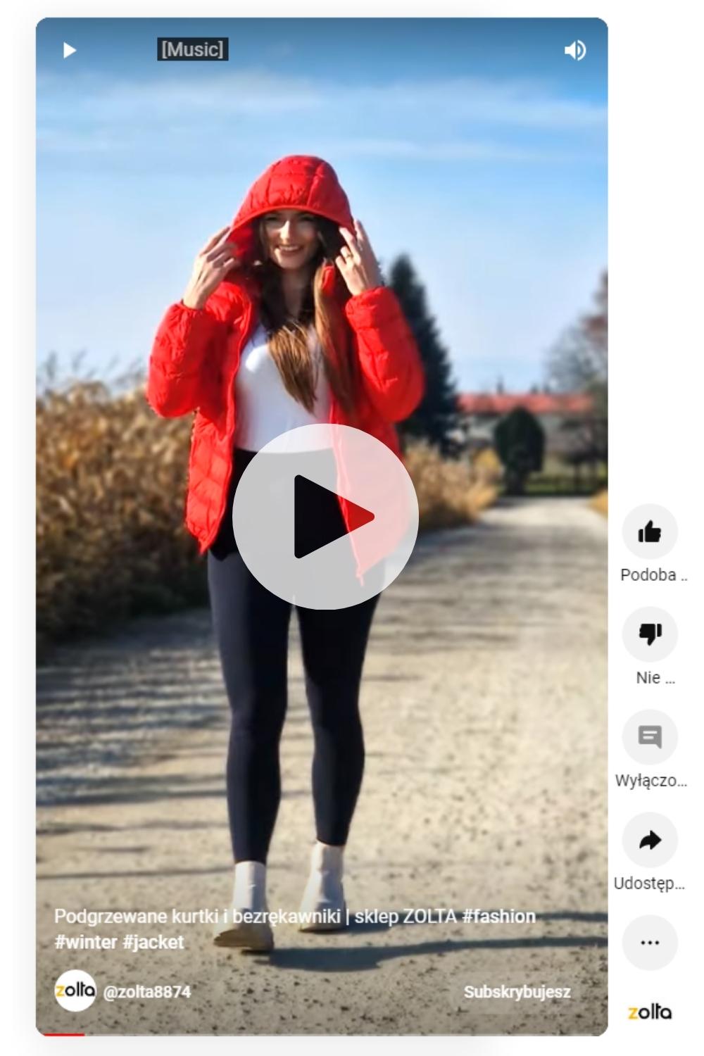 Kurtka podgrzewana czerwona rozmiar L